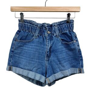 Kancan Paper Bag High Rise Denim Shorts Womens Medium